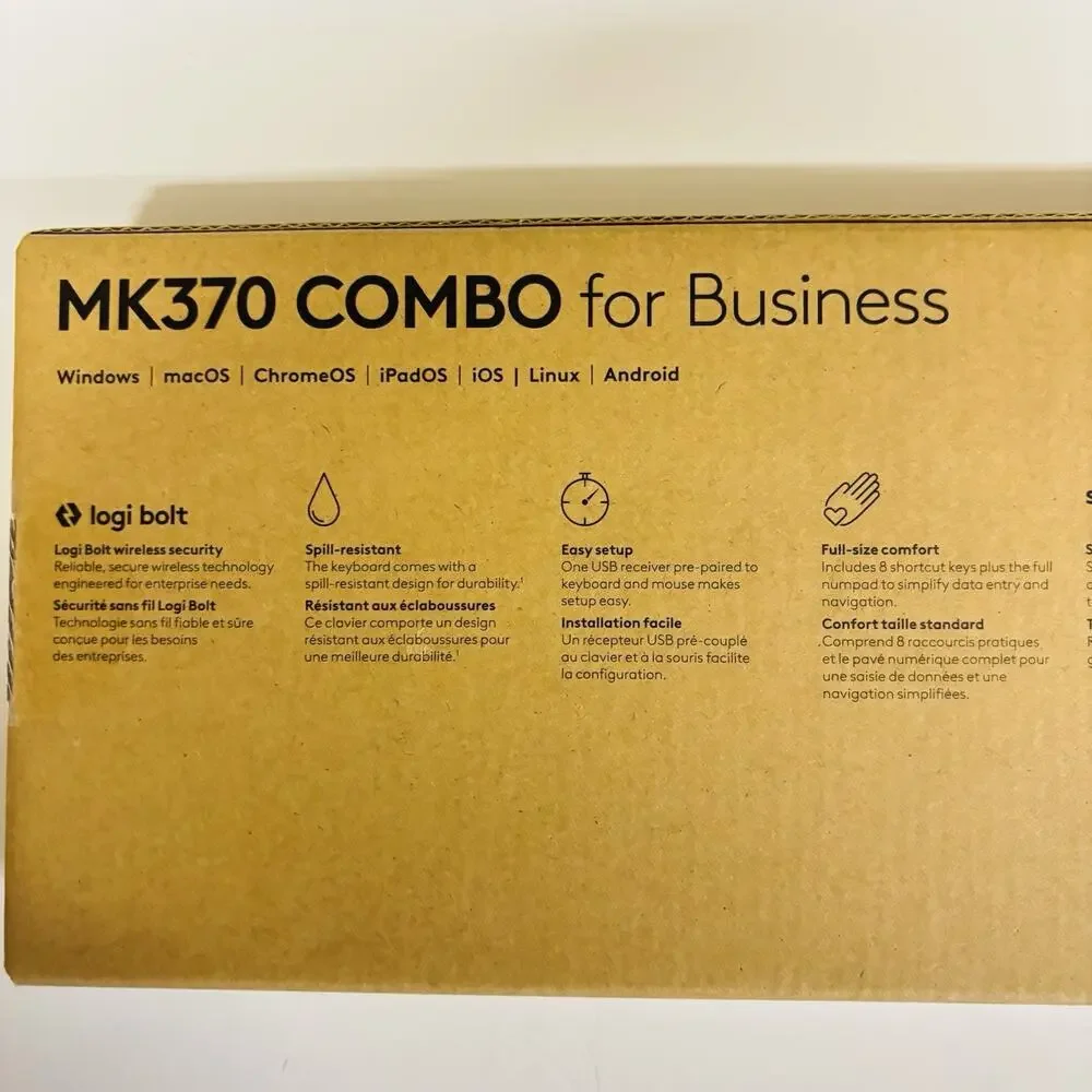 Logitech MK370 Combo for Business, Wireless Keyboard & Mouse, Logi Bolt USB. New